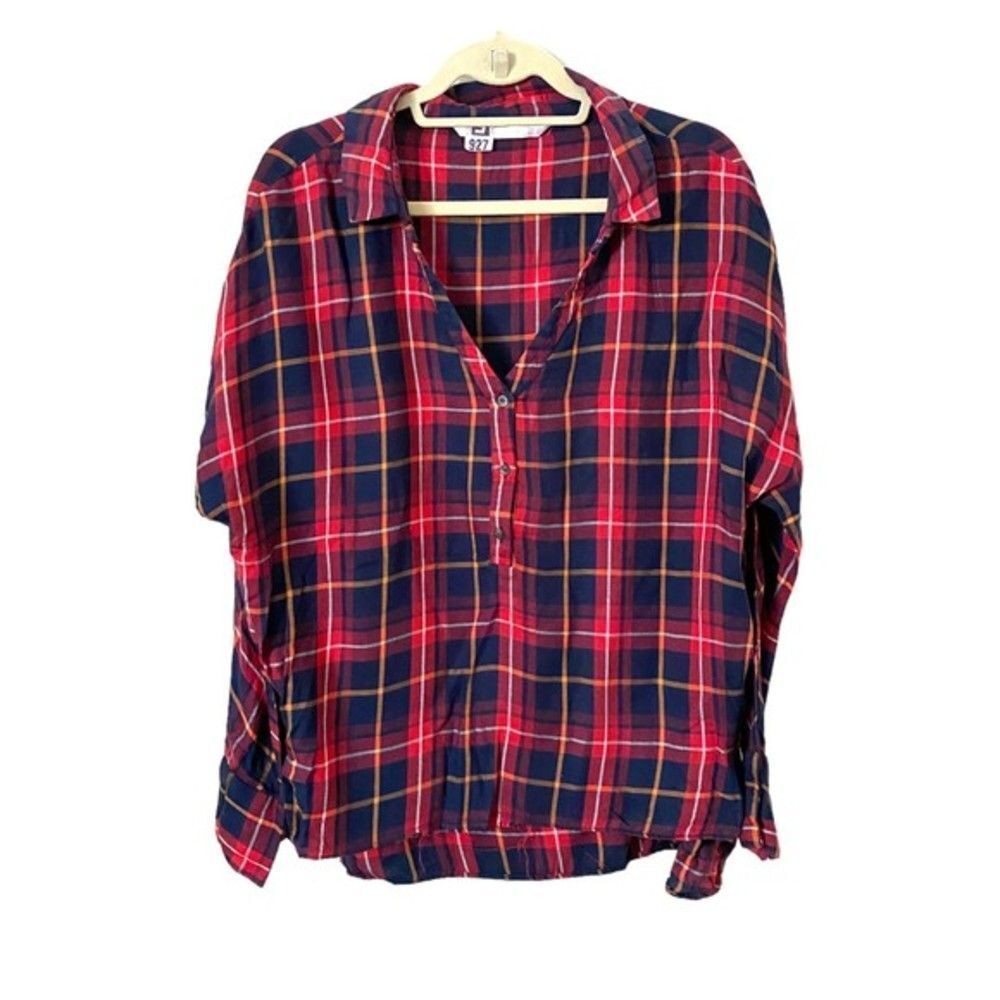 ZARA Plaid Slouchy Button Down Sz Med